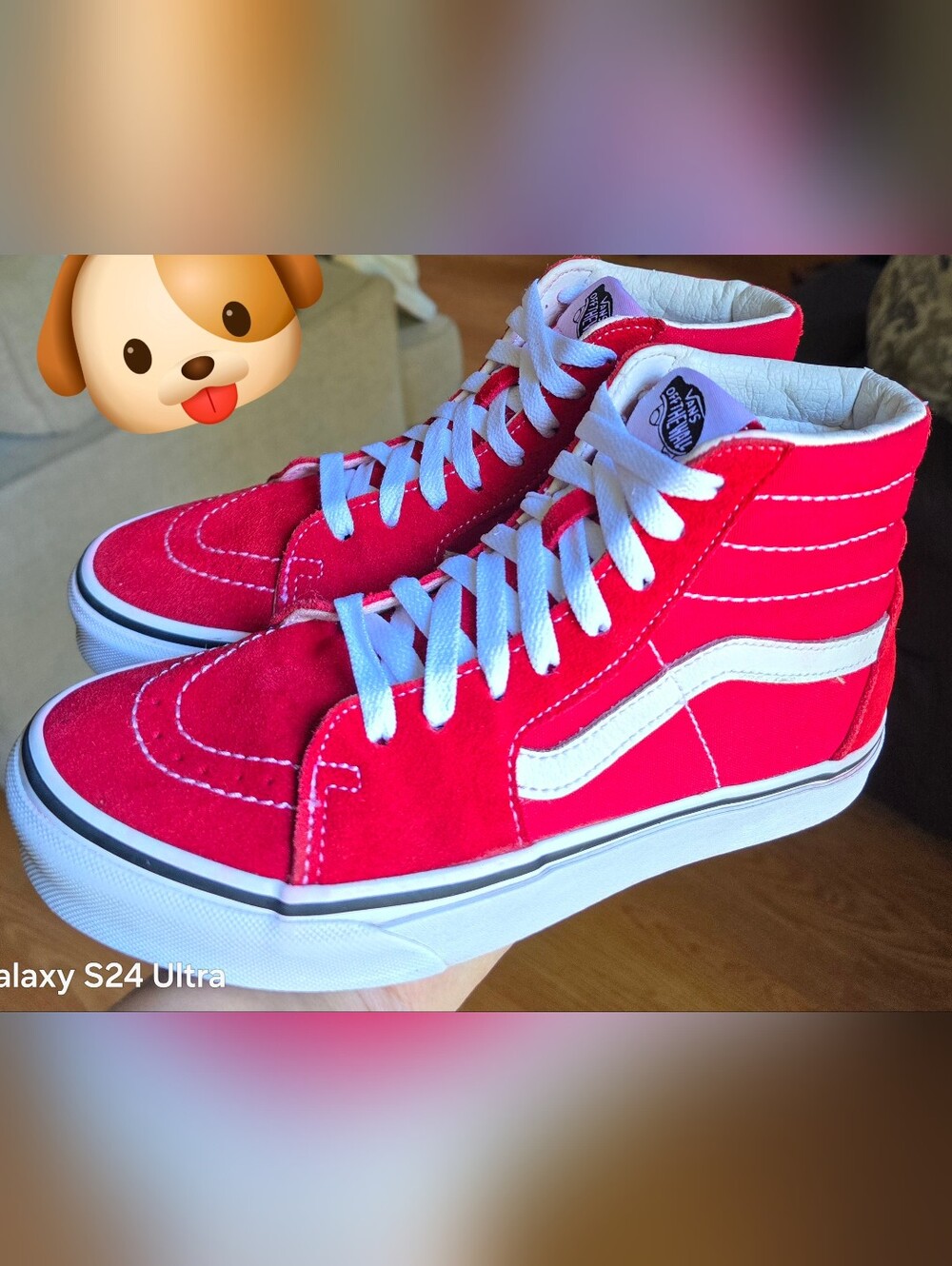 Sz 5.0 Men's/6.5 Women's VANS OLD SKOOL HI RED SLIP-ON SHOES